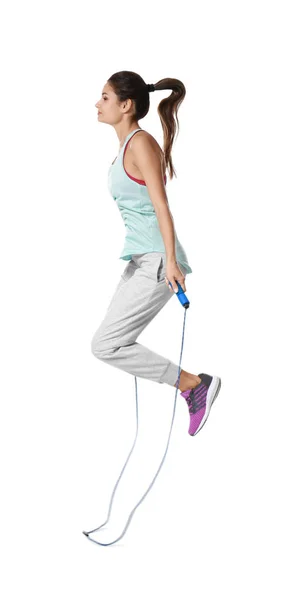 Young woman with jumping rope — Stock Photo, Image