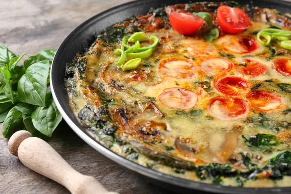 Deliciosa frittata de espinacas — Foto de Stock