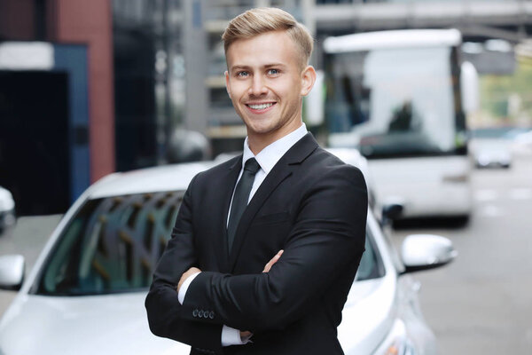 Young car salesman