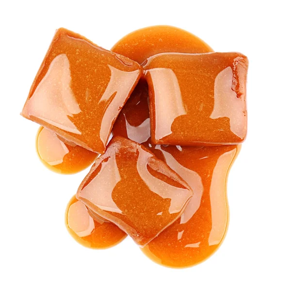 Sweet candies with caramel topping — Stock Photo, Image