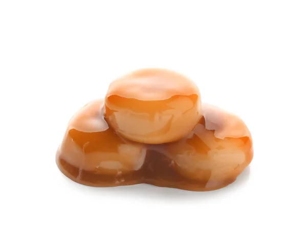 Sweet candies with caramel topping — Stock Photo, Image