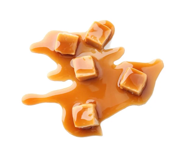 Süße Bonbons mit Karamell-Belag — Stockfoto