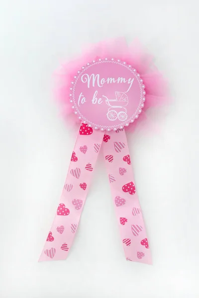 Award ribbon for baby shower party — Stock Photo, Image