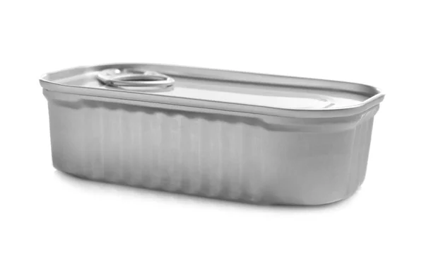 Tin container on white — Stock Photo, Image