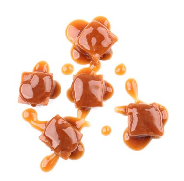 Tatlı karamel tepesi ile şeker 