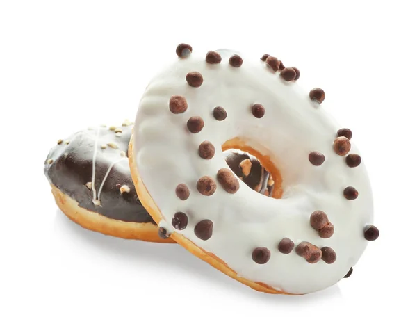 Donuts saborosos em branco — Fotografia de Stock