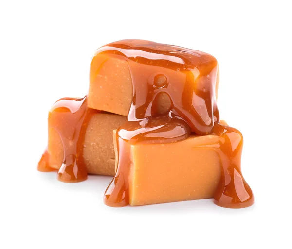 Sladké bonbony s karamelovou polevou — Stock fotografie