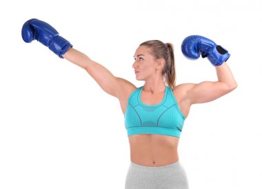 Beyaz kadın boksör  