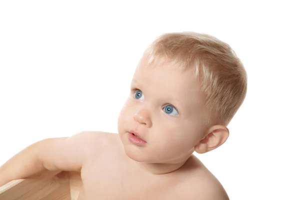 Lindo bebé, aislado en blanco — Foto de Stock