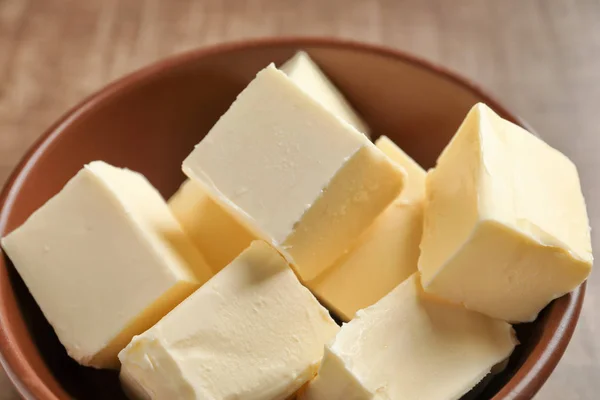 Bowl with cubes of butter — Stock Photo, Image