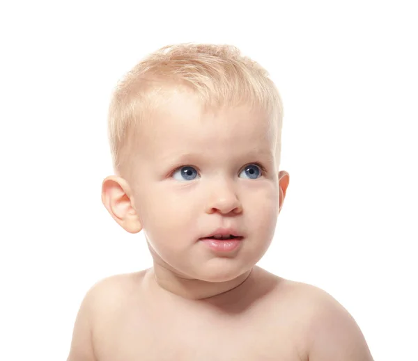 Söpö vauva, eristetty valkoisella — kuvapankkivalokuva