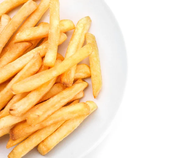 Tallrik med smaskiga pommes frites — Stockfoto