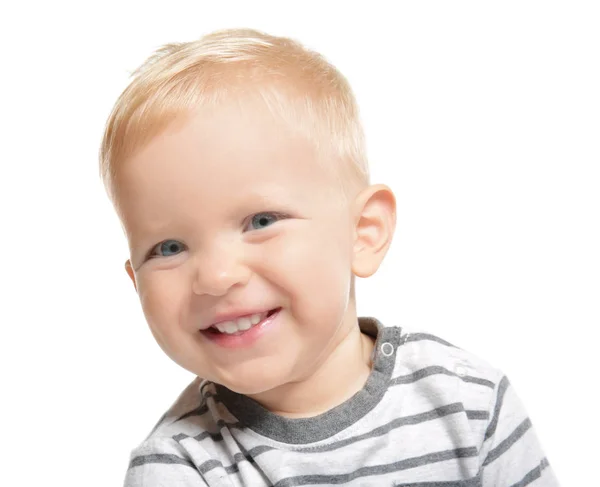 Mignon petit bébé, isolé sur blanc — Photo