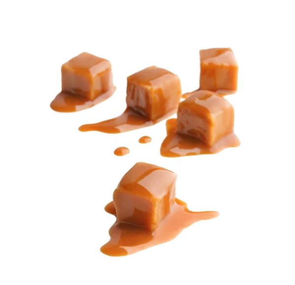 Dolci caramelle con guarnizione caramello — Foto Stock