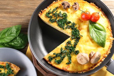 Ispanaklı lezzetli frittata 