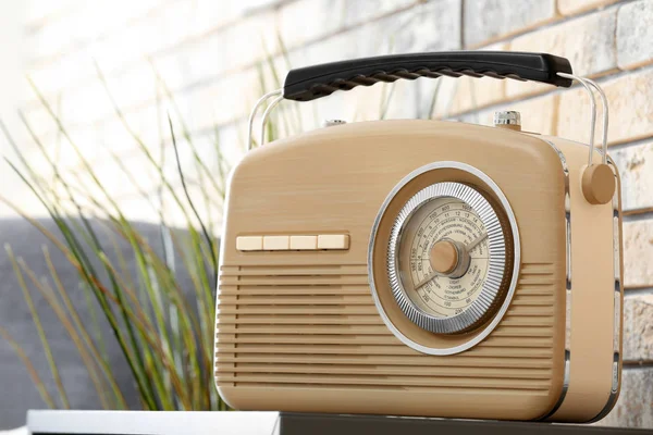 Retro radio on table