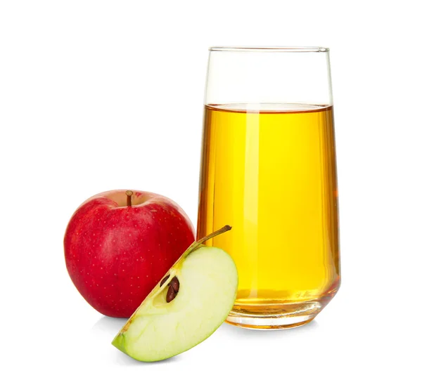 Verre avec jus de pomme frais — Photo