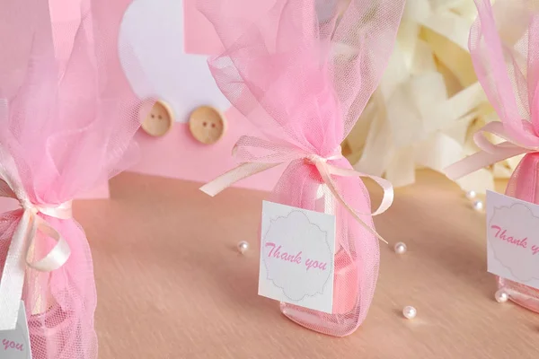 Baby shower gifts on table — Stock Photo, Image