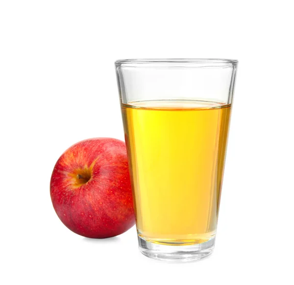 Glas med färsk äppeljuice — Stockfoto