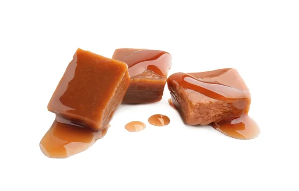 Sweet candies with caramel topping — Stock Photo, Image