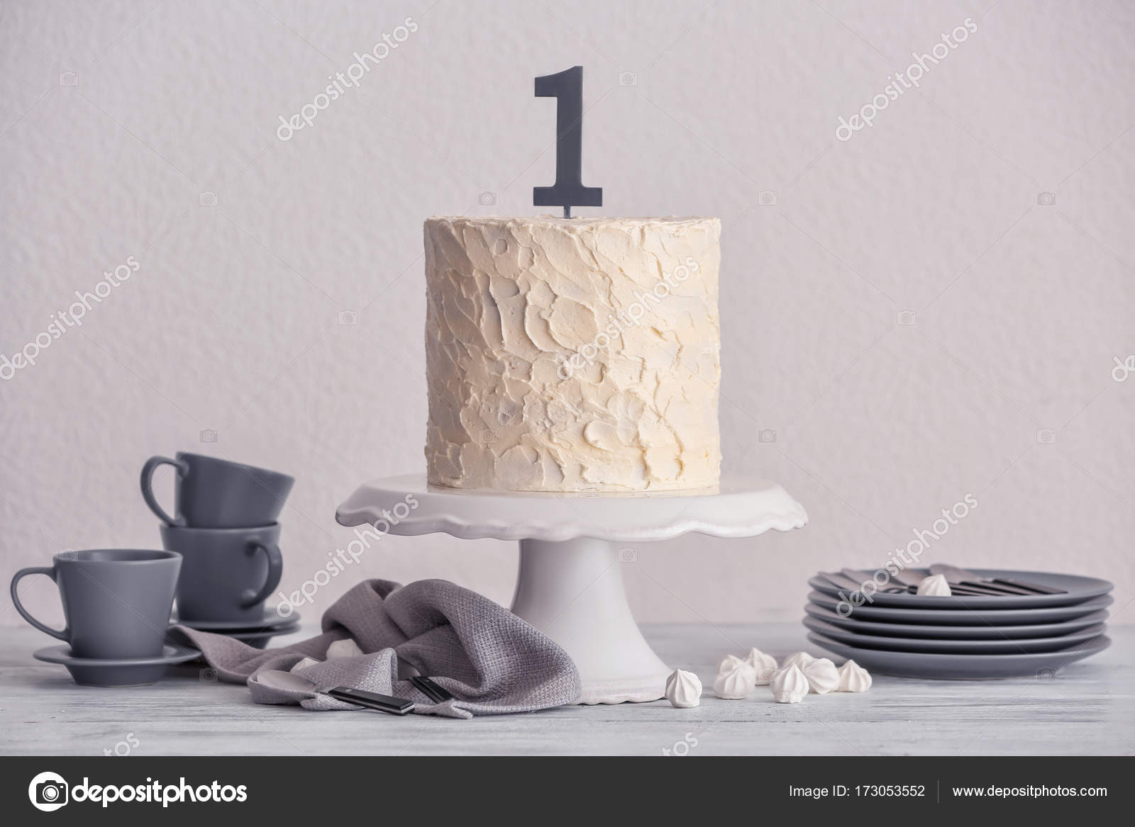 Cake for first birthday — Stock Photo © belchonock #173053552