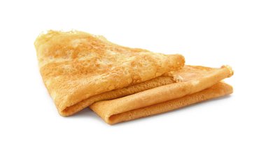 Beyaz zemin üzerine lezzetli ince krep