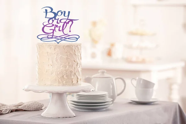 Stoisko z pyszne ciasto na baby shower strony — Zdjęcie stockowe