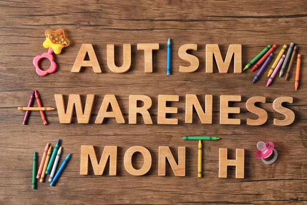 Tekst Autism Awareness Month — Zdjęcie stockowe