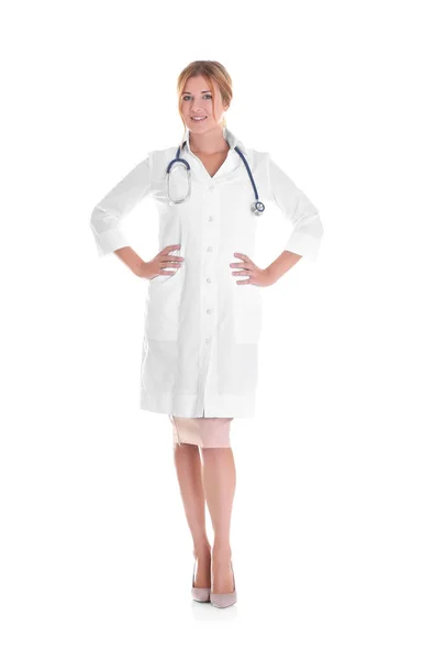 Arts met stethoscoop op witte achtergrond — Stockfoto