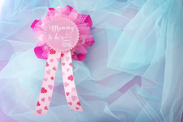 Award ribbon för baby shower parti på tyll — Stockfoto