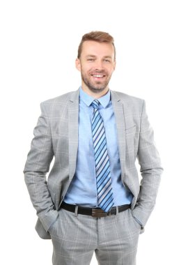 Takım elbiseli çekici adam