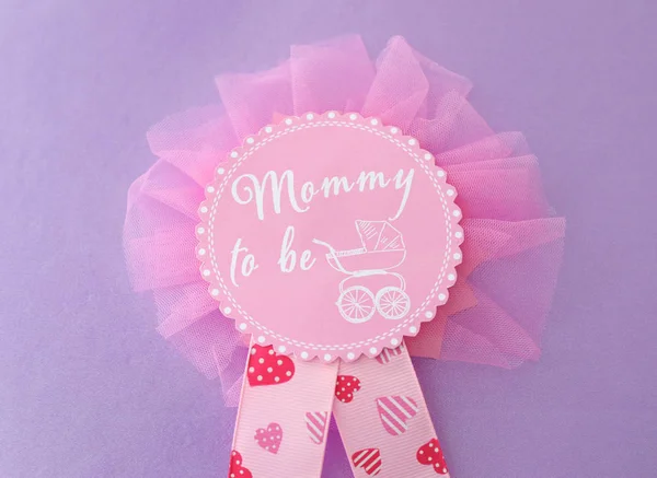 Award ribbon for baby shower party — Stock Photo, Image