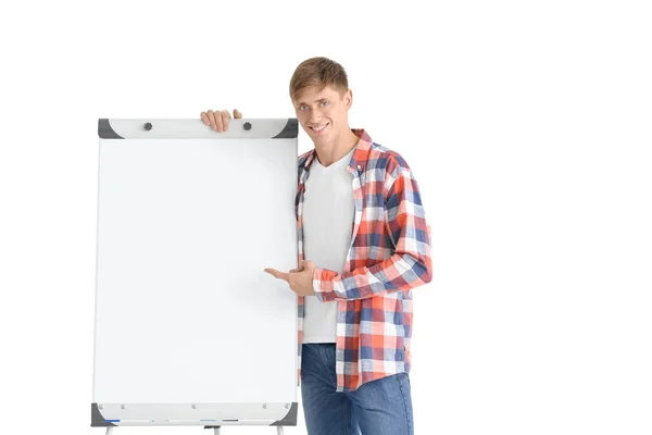Business trainer geven van presentatie op whiteboard — Stockfoto