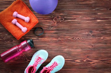 Renk arka plan üzerinde Spor donatımı