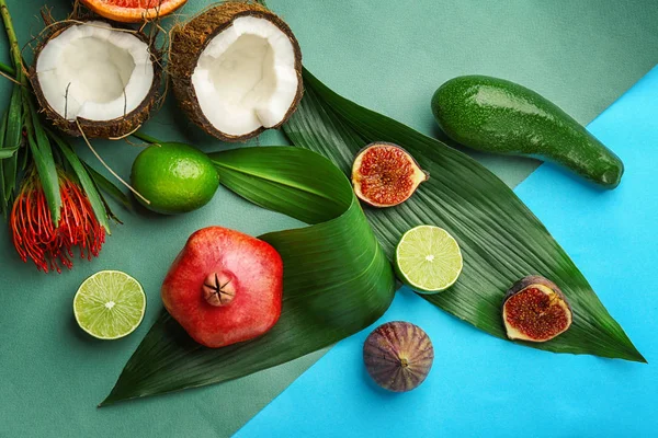 Composición con frutas tropicales —  Fotos de Stock