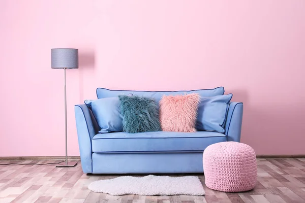 Comfortable sofa with pillows — Stock Photo, Image