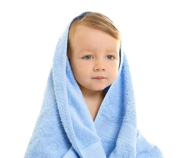 Toddler boy wrapped in towel — Stock Photo, Image