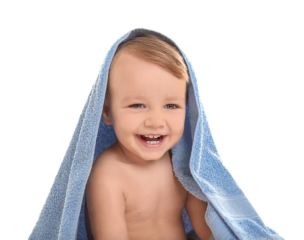 Toddler boy wrapped in towel — Stock Photo, Image