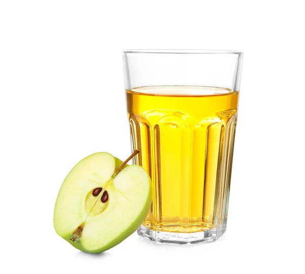 Glas med äppeljuice — Stockfoto