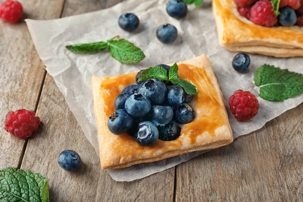 Deliziosa pasticceria ai mirtilli — Foto Stock