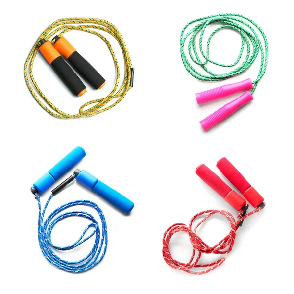 Collage with jumping ropes — Stock Photo, Image