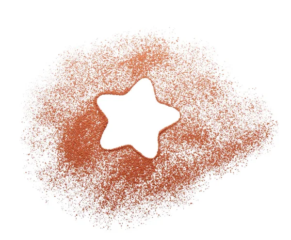 Star made of healthy cocoa powder — Stock Photo, Image