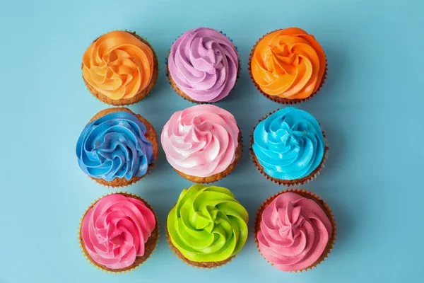 Tasty birthday cupcakes — Stock Photo, Image