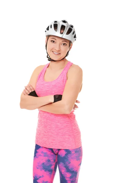 Cyclist with arms crossed — Stock Photo, Image