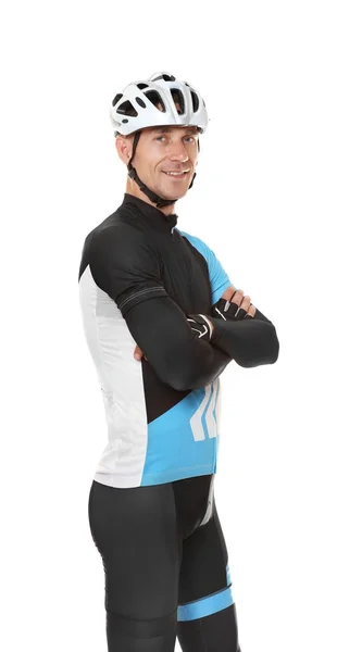 Cyclist with arms crossed — Stock Photo, Image
