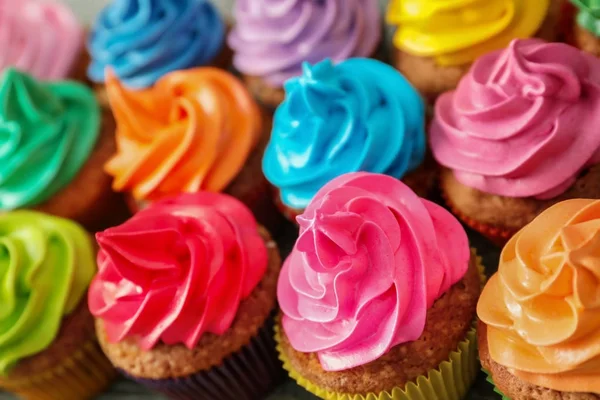 Tasty colorful cupcakes Stock Photo