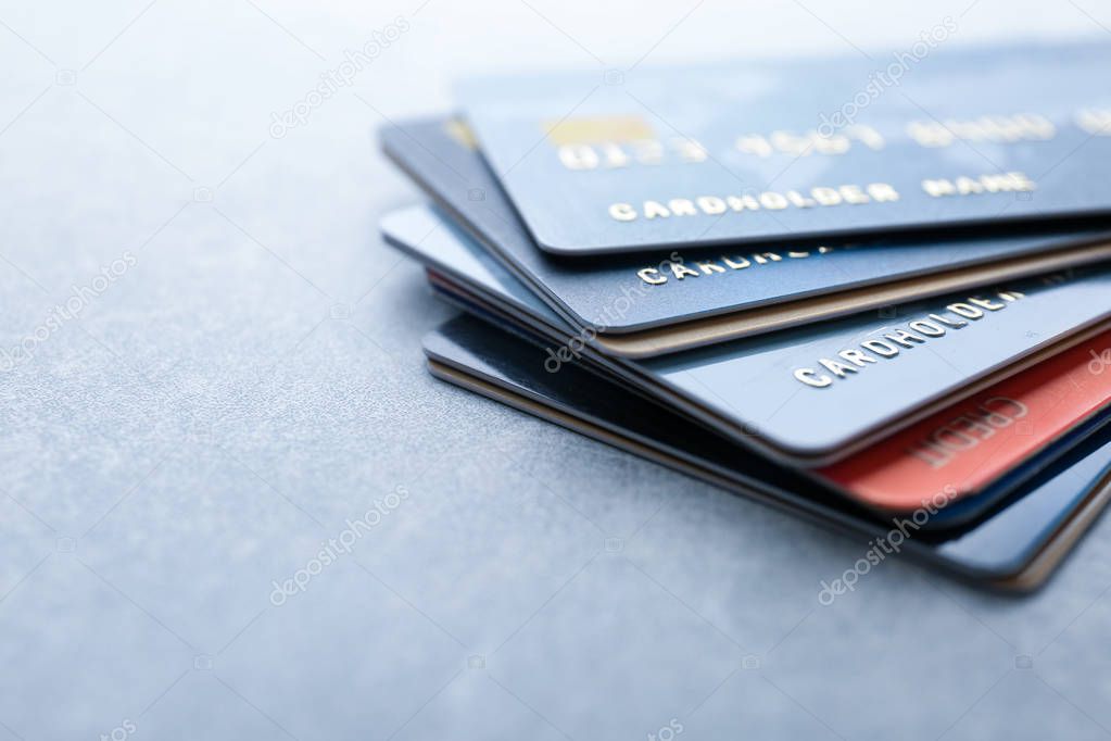 Pile of credit cards 