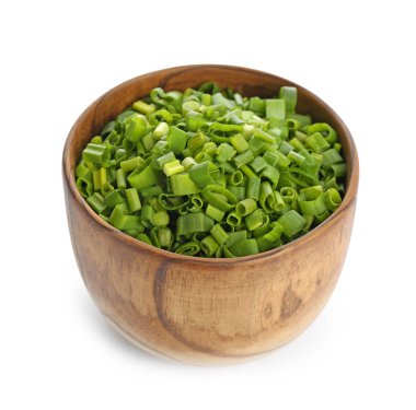 Taze yeşil soğan ile kase