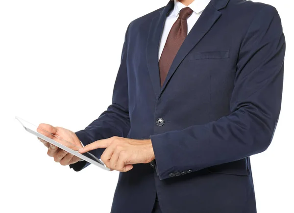 Young manager with tablet — Stock Photo, Image