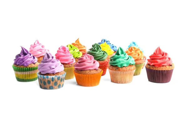 Smakelijke kleurrijke cupcakes — Stockfoto